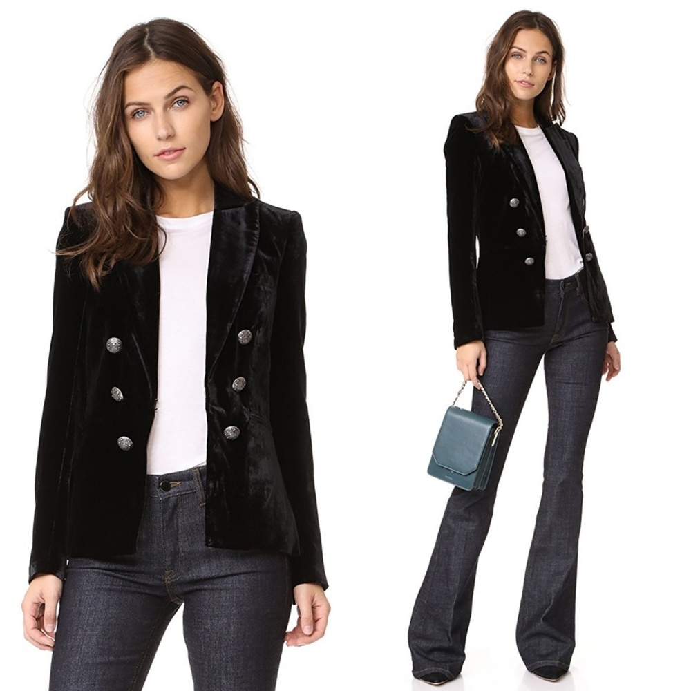 Veronica Beard Briar Double Breasted Jacket velvet